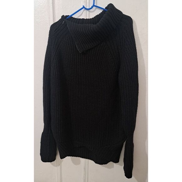 Phillip Lim Womens Large Black Chunky soft alpaca wool Sweater cowl neck - Picture 1 of 7